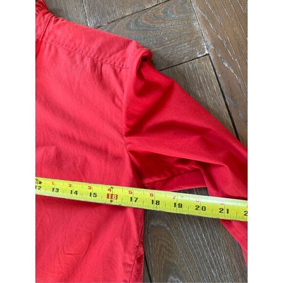 FABIANA PIGNA Crimson Red Blouse Long Sleeve Ruffled Neckline Size Xsmall - Picture 9 of 11